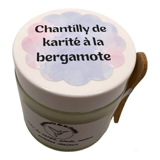 chantilly de karité a la bergamote. Soin du corps, pieds, mains, visage, pointes des cheveux